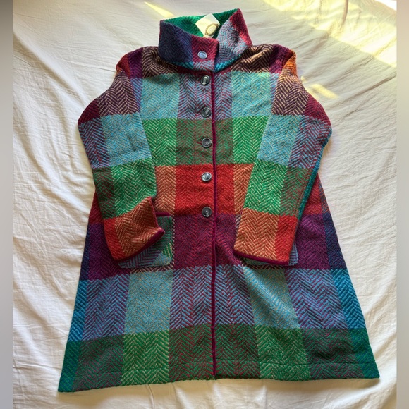 Aran Sweater Market- Emma Tweed Herringbone Coat - Donegal Red - Picture 4 of 5